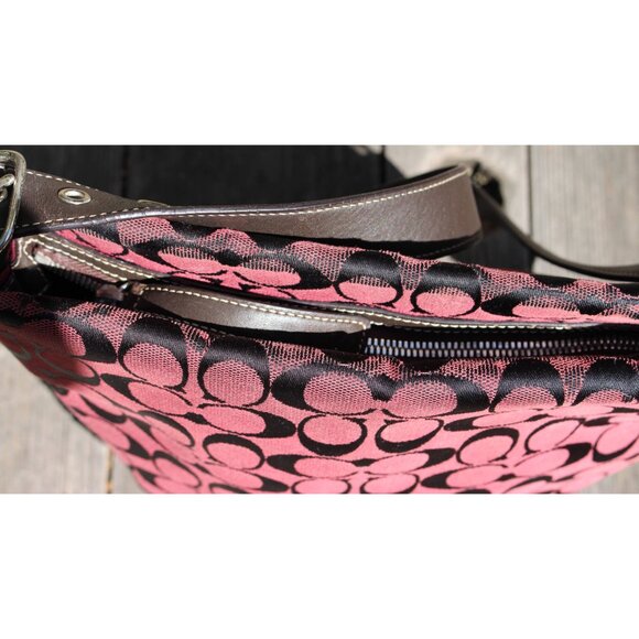 Coach Vintage Y2K - Signature and Leather Bucket Bag 6076 in Bordeaux Jacquard - Picture 14 of 14